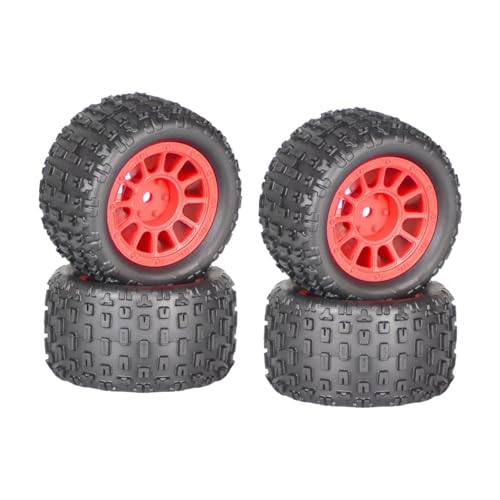 Luwecf 4X RC Räder Und Reifen für 1/18 RC Crawler Auto, Ersatzteile für DIY Projekte, Rot von Luwecf