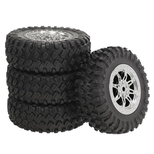 Luwecf 4er Set RC-Auto-Räder, Ersatzreifen für 1/12 D91, Zubehörteile, Silber Luwecf 4er Set RC-Auto-Räder, Ersatzreifen für 1/12 D91, Zubehörteile, Silber von Luwecf