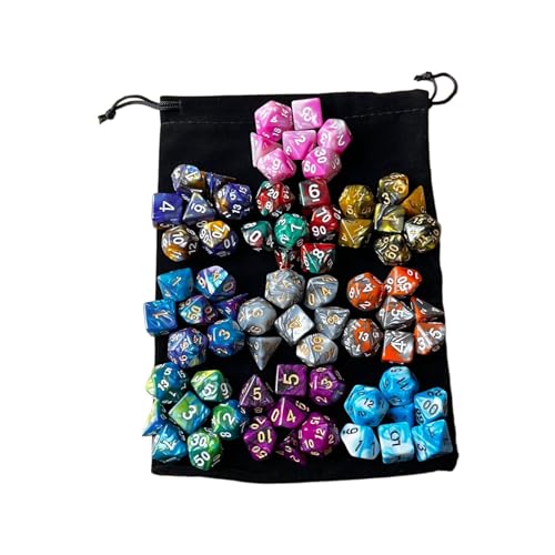 Luwecf 70 Stück Würfel Set, Vielfarbige Polyedrische Würfel für Rollenspiele Und Brettspiele, Stil b Luwecf 70 Stück Würfel Set, Vielfarbige Polyedrische Würfel für Rollenspiele Und Brettspiele, Stil b von Luwecf