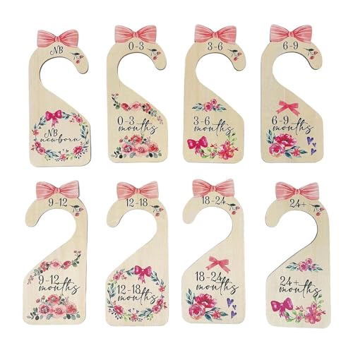 Luwecf 8 Stück Closet Rack Dividers Kleiderständer Abtrenner Holz mit Niedlichem Design für Eltern Kinderzimmer 18cmx8cm von Luwecf