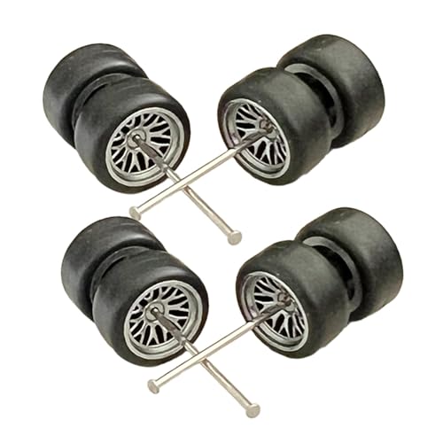 Luwecf 8 Stück Miniatur Autoreifen für Bastelbegeisterte im Maßstab 1:64, Silber von Luwecf