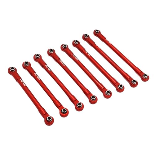 Luwecf 8 stück RC Auto Chassis Befestigung Linkage Rod Leichte Metall Zubehör für 1:12, Rot Luwecf 8 stück RC Auto Chassis Befestigung Linkage Rod Leichte Metall Zubehör für 1:12, Rot von Luwecf