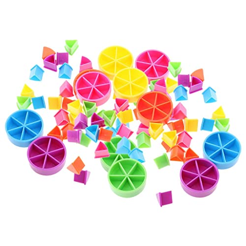 Luwecf 84 Stück Spielsteine für Mathematische Brüche, Mehrfarbig, 84Stk von Luwecf