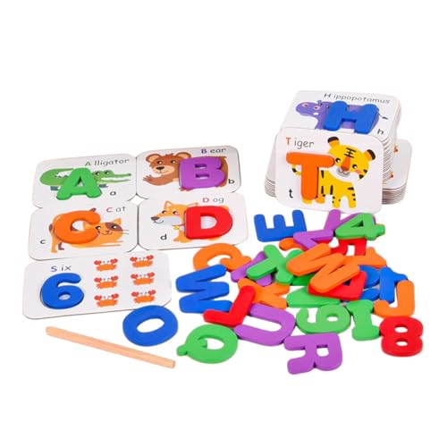 Luwecf Alphabet Paarungs Puzzle Matching Spiel, Das Holzblöcke Trainiert, Montessori Spielzeug von Luwecf