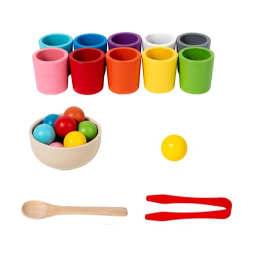 Luwecf Bälle in Bechern, Spielzeug zur Farberkennung und Zählung, Montessori-Set für Kinder ab 1 Jahr Luwecf Bälle in Bechern, Spielzeug zur Farberkennung und Zählung, Montessori-Set für Kinder ab 1 Jahr von Luwecf