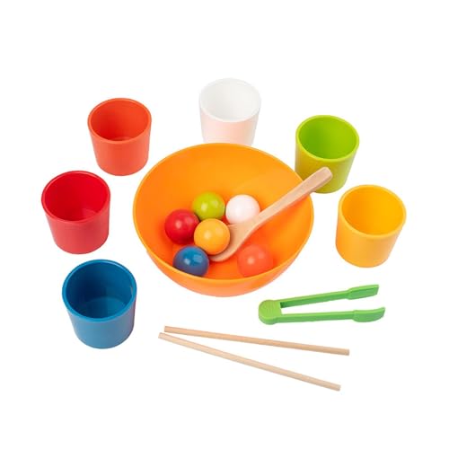 Luwecf Bälle in Bechern Montessori Spielzeug Farbsortier Und Zählspiel von Luwecf