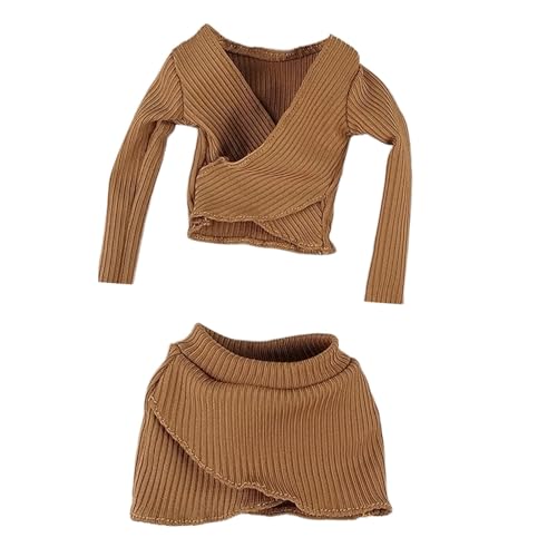 Luwecf Basic Crop Top im Maßstab 1:6, langärmliges, tailliertes Oberteil, Actionfigur-Kleidung für 12'' weibliche Actionfigur, Braun Luwecf Basic Crop Top im Maßstab 1:6, langärmliges, tailliertes Oberteil, Actionfigur-Kleidung für 12'' weibliche Actionfigur, Braun von Luwecf