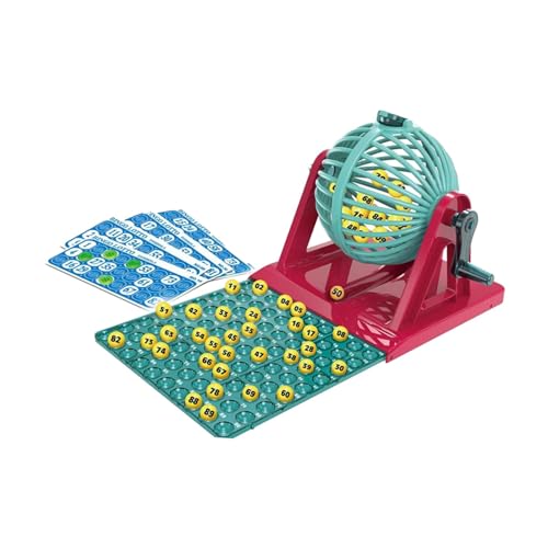 Luwecf Bingo Spielset, Eltern Kind Spiele, Vintage Handkurbel Bingobälle mit Käfig Bingo von Luwecf