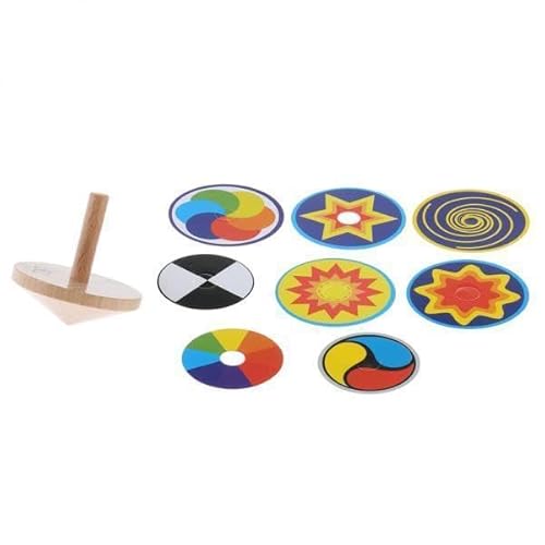 Luwecf Bunter Holz-Kreisel mit 8 kreativen Karten für Kinder Luwecf Bunter Holz-Kreisel mit 8 kreativen Karten für Kinder von Luwecf
