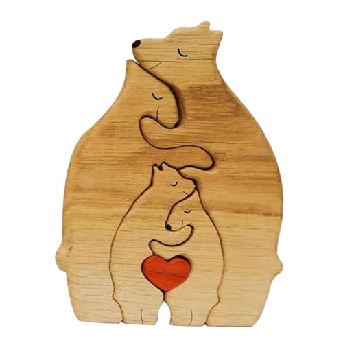 Luwecf Familien Holzpuzzle, Niedliche Bärenskulptur Aus Holz, 4 Bären Luwecf Familien Holzpuzzle, Niedliche Bärenskulptur Aus Holz, 4 Bären von Luwecf