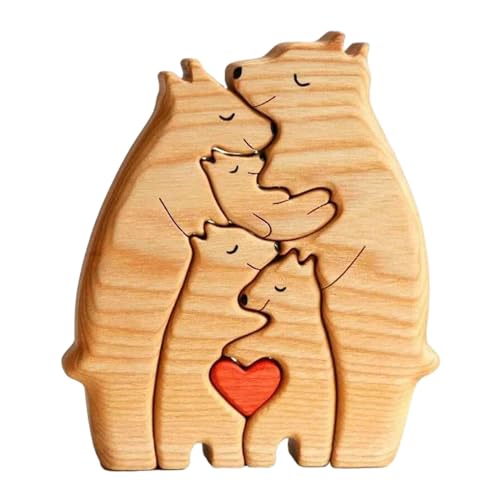 Luwecf Familien Holzpuzzle, Niedliche Bärenskulptur Aus Holz, 5 Bären Luwecf Familien Holzpuzzle, Niedliche Bärenskulptur Aus Holz, 5 Bären von Luwecf