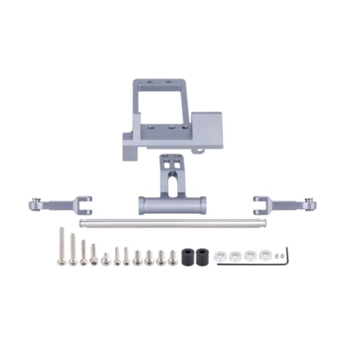 Luwecf Fledermaus -Servo -Mount Full Hydraulic 1/10 für SCX10 III AR45P Ersatz Lenkszylinder Kit 1/10 RC Crawler für DIY ACCS -Auto, Grau von Luwecf