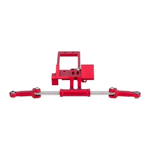 Luwecf Fledermaus -Servo -Mount Full Hydraulic 1/10 für SCX10 III AR45P Ersatz Lenkszylinder Kit 1/10 RC Crawler für DIY ACCS -Auto, Rot von Luwecf