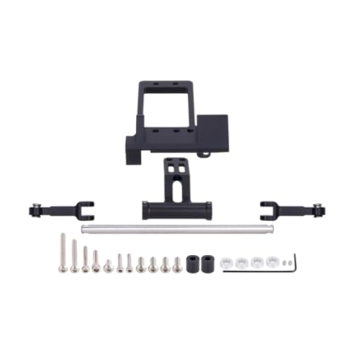 Luwecf Fledermaus -Servo -Mount Full Hydraulic 1/10 für SCX10 III AR45P Ersatz Lenkszylinder Kit 1/10 RC Crawler für DIY ACCS -Auto, Schwarz von Luwecf