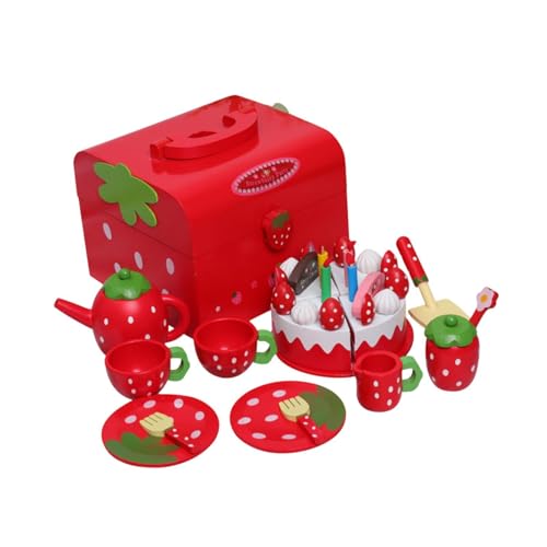 Luwecf Geburtstagstorte Und Teeparty Set, Spielzeug Nachmittagstee Spielset, Holz Teeservice Luwecf Geburtstagstorte Und Teeparty Set, Spielzeug Nachmittagstee Spielset, Holz Teeservice von Luwecf