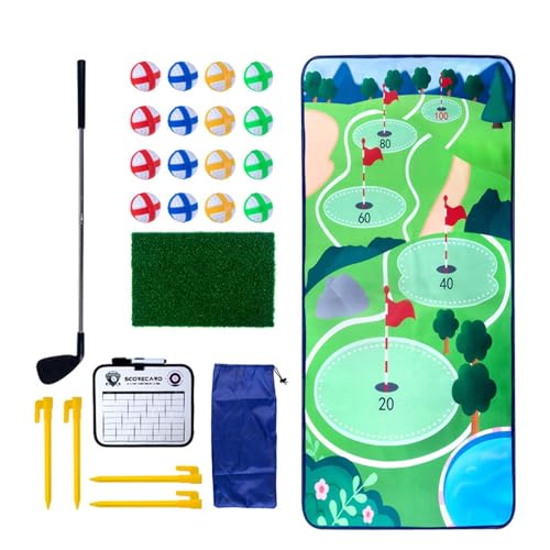 Luwecf Golfspielset für Kinder mit Hitting Matte Und Spielzeug für Den Garten Im Alter von 4 bis 8 Jahren, Wiese von Luwecf