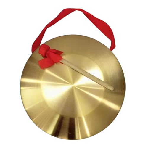 Luwecf Gong-Instrument Mini kleines Hand-Gong-Schlaginstrument Chinesisch traditionell für Parade-Shows Home-Office-Feier, 32CM Luwecf Gong-Instrument Mini kleines Hand-Gong-Schlaginstrument Chinesisch traditionell für Parade-Shows Home-Office-Feier, 32CM von Luwecf