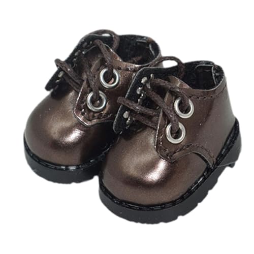 Luwecf Hochwertige Puppenschuhe für 15 cm Große Puppen, Handgefertigt Und Stilvoll, Braun von Luwecf