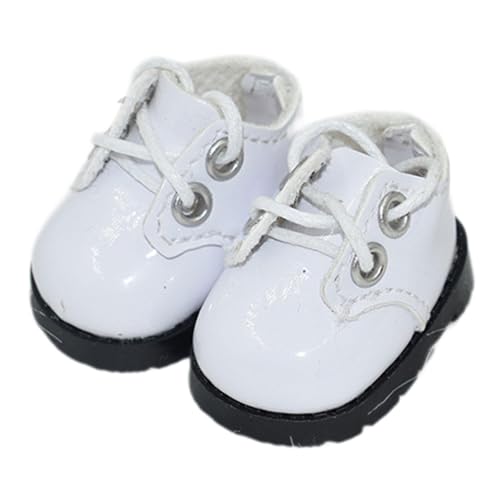 Luwecf Hochwertige Puppenschuhe für 15 cm Große Puppen, Handgefertigt Und Stilvoll, Weiß Luwecf Hochwertige Puppenschuhe für 15 cm Große Puppen, Handgefertigt Und Stilvoll, Weiß von Luwecf