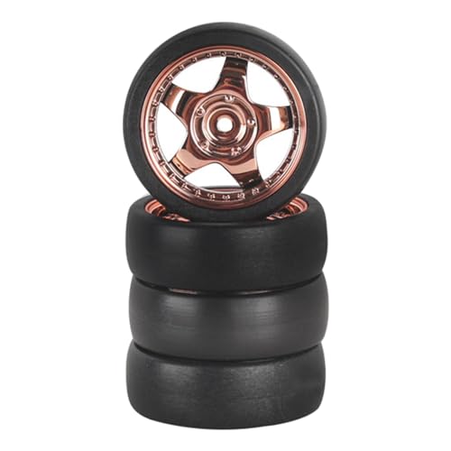 Luwecf Hochwertiges Set für RC Auto Driftreifen, Felgen Und Reifen mit 31 Mm Durchmesser, Gold von Luwecf