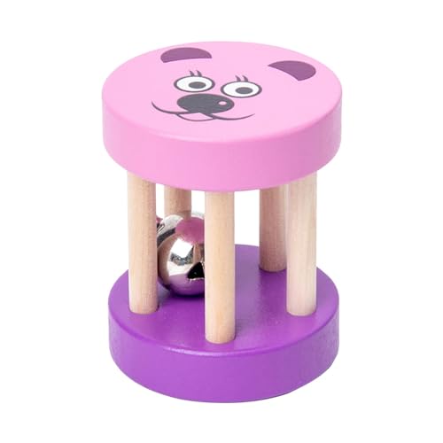 Luwecf Holz Baby Roller Rassel Spielzeug für Kleinkinder, Motorikförderung, violett von Luwecf