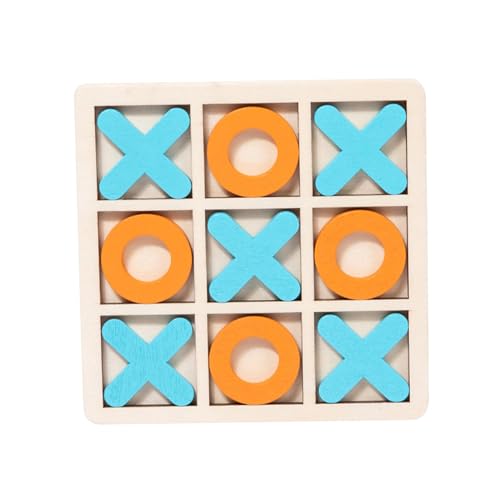 Luwecf Holz Tic TAC Toe Spielbrett Klassisches Familienspiel für Unterhaltung, hellblau orange Luwecf Holz Tic TAC Toe Spielbrett Klassisches Familienspiel für Unterhaltung, hellblau orange von Luwecf