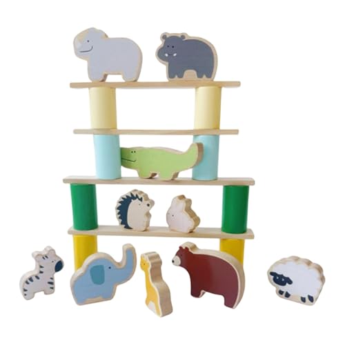 Luwecf Holzblöcke Set Farbe Form Sortierung Spielzeug Kleinkinder Bauen erstellen Stapel Balance Spiel von Luwecf