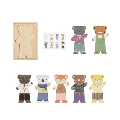 Luwecf Holzpuzzle Bärenfamilie Anziehspiel Lernspielzeug Sortierspiel mit Kleidungsstücken für Kinder Ab 3 Jahren zu Hause Oder Im Kindergarten, Style B Luwecf Holzpuzzle Bärenfamilie Anziehspiel Lernspielzeug Sortierspiel mit Kleidungsstücken für Kinder Ab 3 Jahren zu Hause Oder Im Kindergarten, Style B von Luwecf