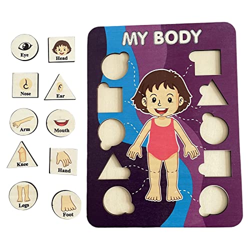 Luwecf Holzpuzzle für Kleinkinder Zur Erkennung von Körperteilen, Lernspiel für Vorschulkinder, Stil c Luwecf Holzpuzzle für Kleinkinder Zur Erkennung von Körperteilen, Lernspiel für Vorschulkinder, Stil c von Luwecf
