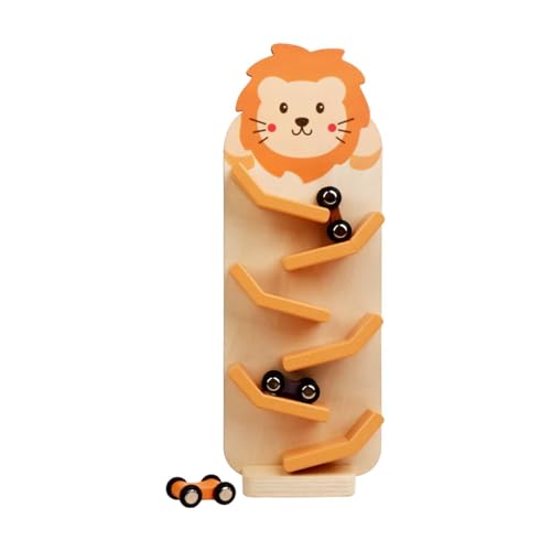 Luwecf Holzspielzeug mit Rampe, Zickauto und Rutschen für Kinder im Vorschulalter, Löwenmuster Luwecf Holzspielzeug mit Rampe, Zickauto und Rutschen für Kinder im Vorschulalter, Löwenmuster von Luwecf