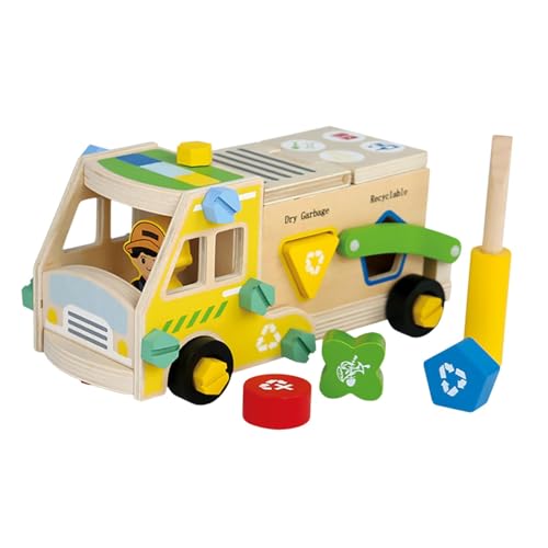 Luwecf Holzspielzeug mit Schrauben Und Muttern Konstruktionsspiel für Kinder, Müllwagen Luwecf Holzspielzeug mit Schrauben Und Muttern Konstruktionsspiel für Kinder, Müllwagen von Luwecf