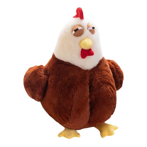 Luwecf Hühnchen Plüschpuppe Gefülltes Tierkissen Als Geschenk für Kinder, Ideal für Wohnzimmer Dekoration, Braun von Luwecf