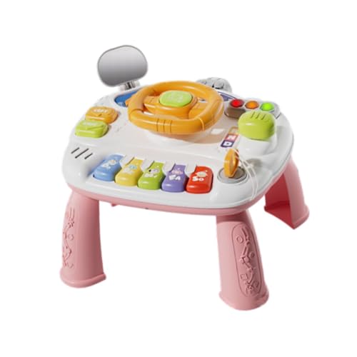 Luwecf Interaktives Spielzeugzentrum für Kinder mit Lenkrad und Rückspiegel, Rosa Luwecf Interaktives Spielzeugzentrum für Kinder mit Lenkrad und Rückspiegel, Rosa von Luwecf