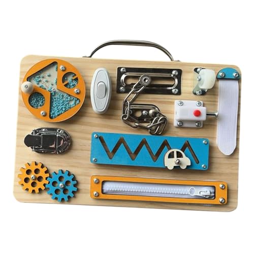 Luwecf Kids Wood -Busy -Board -Sensorikspielzeug, Feinmotorik, Zahnräder, Schnalle Vorschullernaktivitätsboard für Geburtstagsgeschenk Kinder, Style A Luwecf Kids Wood -Busy -Board -Sensorikspielzeug, Feinmotorik, Zahnräder, Schnalle Vorschullernaktivitätsboard für Geburtstagsgeschenk Kinder, Style A von Luwecf