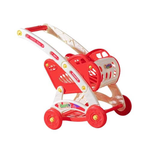 Luwecf Kinderspielzeug Einkaufswagen, Mini Trolley für Lebensmittel und Rollenspiele, Rot Luwecf Kinderspielzeug Einkaufswagen, Mini Trolley für Lebensmittel und Rollenspiele, Rot von Luwecf