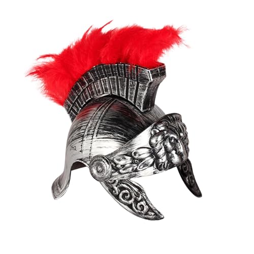Luwecf Kriegerhelm Authentisches Mittelalter Sparta Römischer Aus Hochwertigem PP Material Leicht Und für Cosplay Rollenspie, Silber mit Feder Luwecf Kriegerhelm Authentisches Mittelalter Sparta Römischer Aus Hochwertigem PP Material Leicht Und für Cosplay Rollenspie, Silber mit Feder von Luwecf