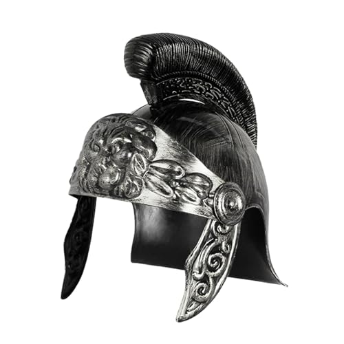 Luwecf Kriegerhelm Authentisches Mittelalter Sparta Römischer Aus Hochwertigem PP Material Leicht Und für Cosplay Rollenspie, Silber Luwecf Kriegerhelm Authentisches Mittelalter Sparta Römischer Aus Hochwertigem PP Material Leicht Und für Cosplay Rollenspie, Silber von Luwecf