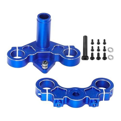 Luwecf Metall Triple Clamp Kit RC Bike Ersatzteil vordere Federblende für 1/4 FXR, Blau von Luwecf