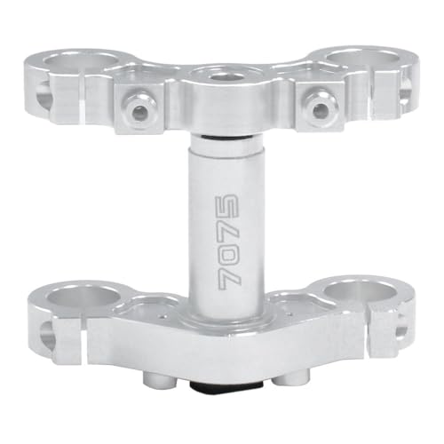 Luwecf Metall Triple Clamp Kit RC Bike Ersatzteil vordere Federblende für 1/4 FXR, Silber von Luwecf