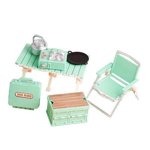Luwecf Mini-Picknick-Camping-Set, Puppenhaus-Dekoration für Outdoor-Szenen, Rollenspielspielzeug für für Mädchen und Jungen, GrÜn Luwecf Mini-Picknick-Camping-Set, Puppenhaus-Dekoration für Outdoor-Szenen, Rollenspielspielzeug für für Mädchen und Jungen, GrÜn von Luwecf