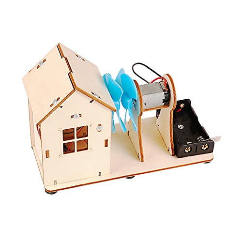 Luwecf Montage 3D Puzzles Windkraftanlagen DIY Lernmodellbausatz Spielzeug für Alter 8 9 10 11 12 Jahre Alt, Holzfarbe, 14,6 cm x 6,5 cm x 10,2 cm von Luwecf