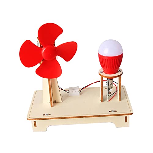 Luwecf Montage 3D Puzzles Windkraftanlagen DIY Lernmodellbausatz Spielzeug für Alter 8 9 10 11 12 Jahre Alt, Rot, 150 mm x 85 mm x 145 mm von Luwecf