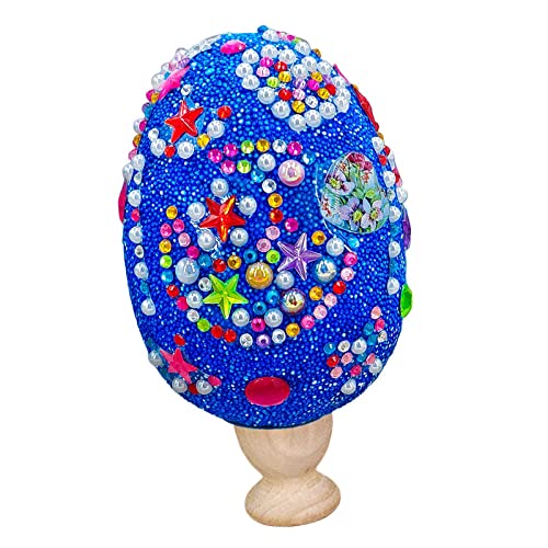 Luwecf Ostern DIY Pailletten Ei Graffiti Spielzeug mit Strass Aufklebern für Büro Und Zuhause, Blau von Luwecf