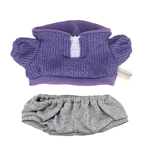 Luwecf Plüschpuppenkleidung für Kinder, Fantastische Kostüme für kleine Mädchen, violetter Strickpullover von Luwecf