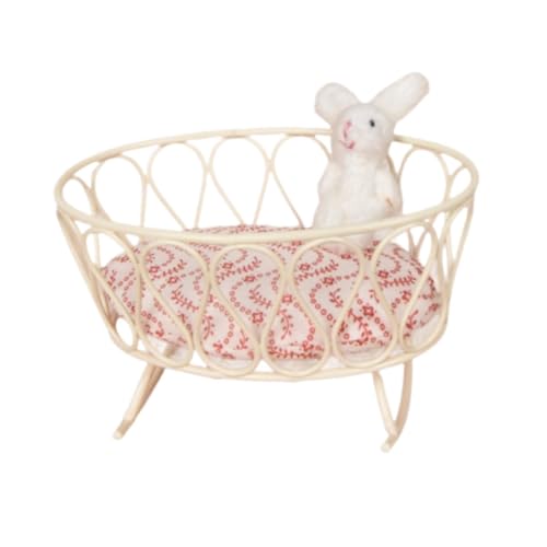 Luwecf Puppenhaus Kinderbett aus Metall, Miniatur Babypuppenbett im Maßstab 1:12, Weißer Hase Luwecf Puppenhaus Kinderbett aus Metall, Miniatur Babypuppenbett im Maßstab 1:12, Weißer Hase von Luwecf