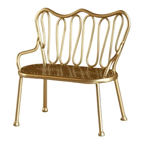 Luwecf Puppenhaus Miniatur Stuhl Set, Rollenspiel Zubehör, Kinderspielzeug, Gold von Luwecf