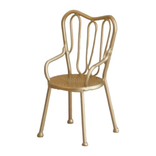Luwecf Puppenhaus Miniaturstuhl Nordic Eisenmöbel für Kinder Spielzeug DIY Zubehör für Badezimmer, Gold Luwecf Puppenhaus Miniaturstuhl Nordic Eisenmöbel für Kinder Spielzeug DIY Zubehör für Badezimmer, Gold von Luwecf