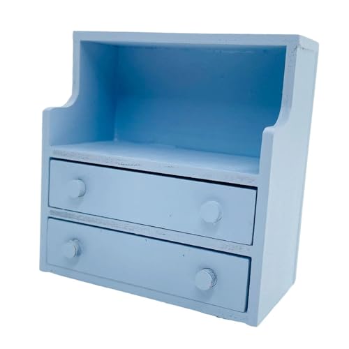 Luwecf Puppenhaus Nachttisch Holz Modell mit Schublade für 1/12, Blau Luwecf Puppenhaus Nachttisch Holz Modell mit Schublade für 1/12, Blau von Luwecf