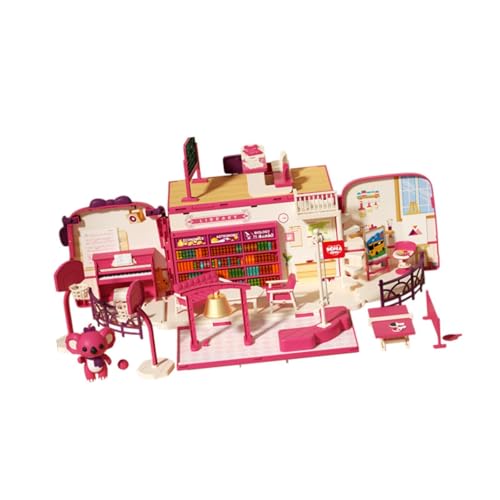 Luwecf Puppenhaus Rucksack für Mädchen, Tragbar, Spielset für Kinder Im Vorschulalter, Schulbus Luwecf Puppenhaus Rucksack für Mädchen, Tragbar, Spielset für Kinder Im Vorschulalter, Schulbus von Luwecf