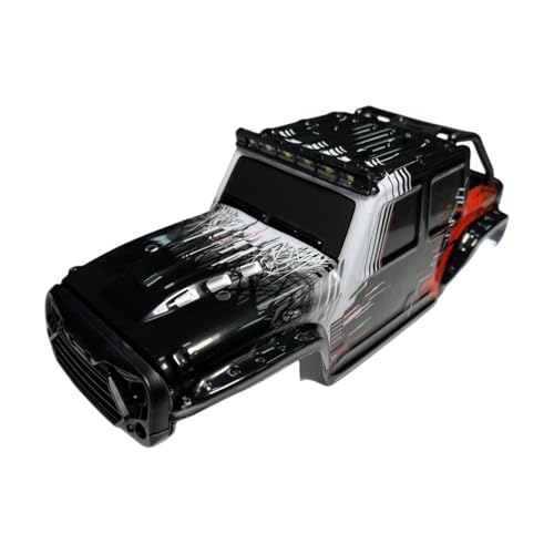 Luwecf RC -Karosserieschale für Vierradantriebsmodell -Autoteile Ersatzschale für 16101p, Schwarz Rot von Luwecf